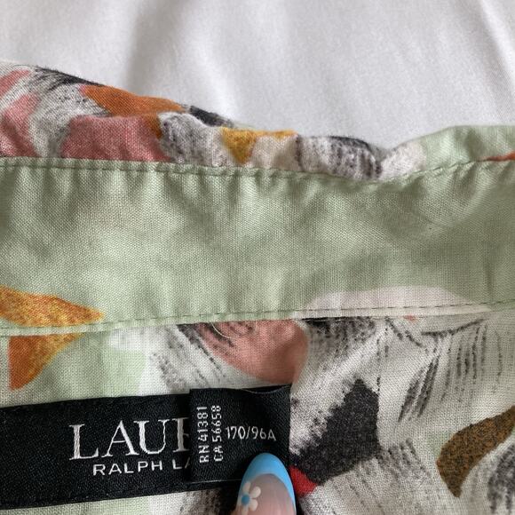 Lauren Ralph Lauren Sage‎ Green Floral Button Up Shirt Size L Cottagecore Fairy - Picture 5 of 16